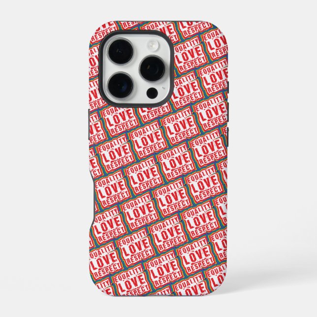 Equality Love and Respect Pride Month iPhone Case (Back)