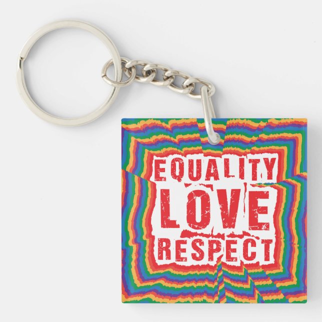 Equality Love and Respect Pride Month Key Ring (Front)