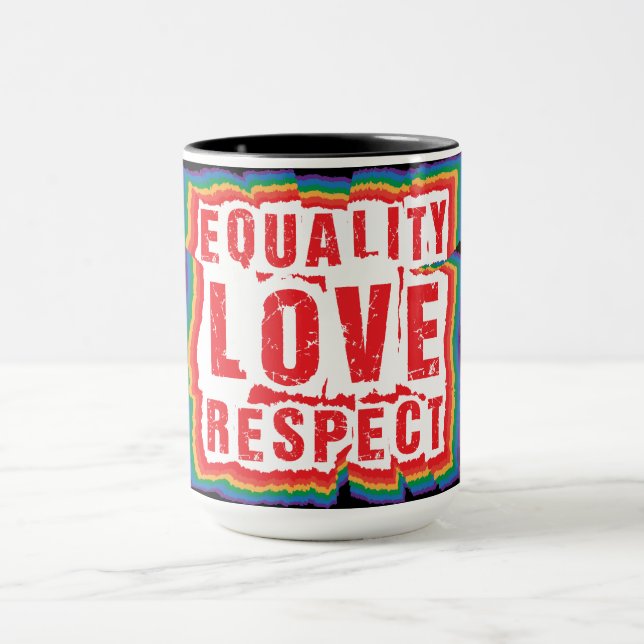 Equality Love and Respect Pride Month Mug (Center)