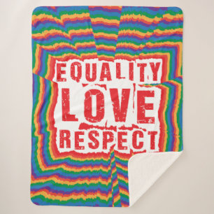 Equality Love and Respect Pride Month Sherpa Blanket