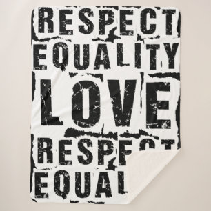 Equality Love and Respect Pride Month Sherpa Blanket