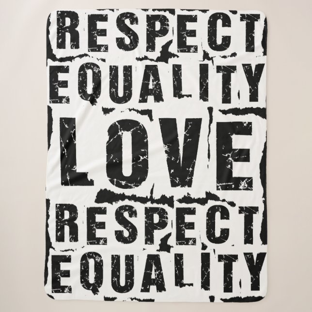 Equality Love and Respect Pride Month Sherpa Blanket (Front)