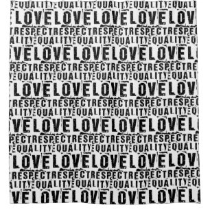 Equality Love and Respect Pride Month Shower Curtain