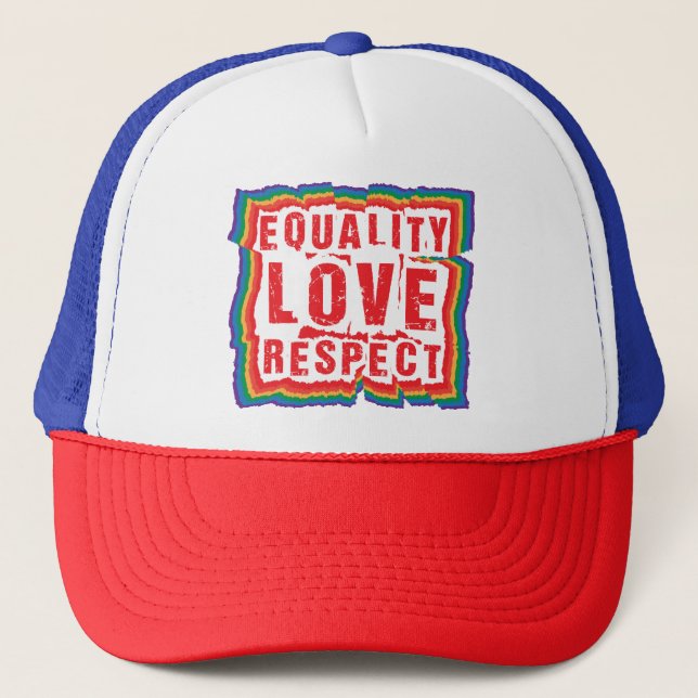 Equality Love and Respect Pride Month Trucker Hat (Front)