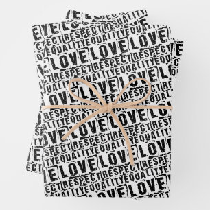 Equality Love and Respect Pride Month Wrapping Paper Sheet