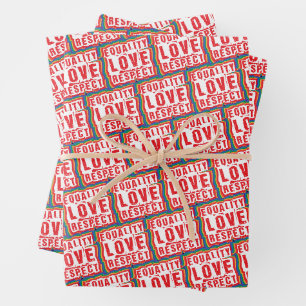 Equality Love and Respect Pride Month Wrapping Paper Sheet