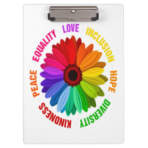 Equality Love Inclusion Hope Diversity Kindness Clipboard