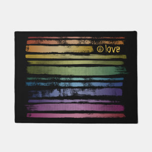 Equality Love Rainbow Brush Strokes LGBTQ ID656 Doormat