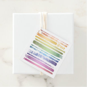 Equality Love Rainbow Brush Strokes LGBTQ ID656 Favour Tags