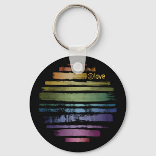 Equality Love Rainbow Brush Strokes LGBTQ ID656 Key Ring