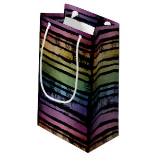 Equality Love Rainbow Brush Strokes LGBTQ ID656 Small Gift Bag