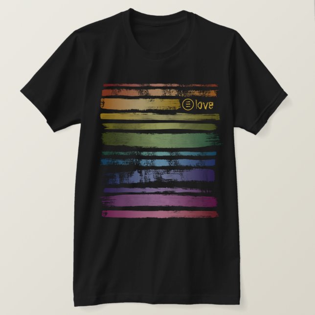 Equality Love Rainbow Brush Strokes LGBTQ ID656 T-Shirt (Design Front)