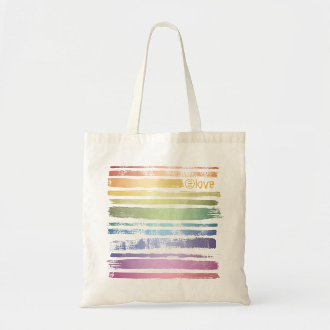 Equality Love Rainbow Brush Strokes LGBTQ ID656 Tote Bag (Front)