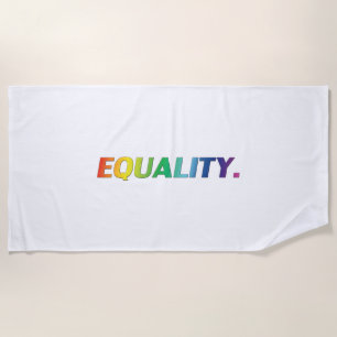 Equality pride lgbt lgbtq gay rainbow colours whit beach towel
