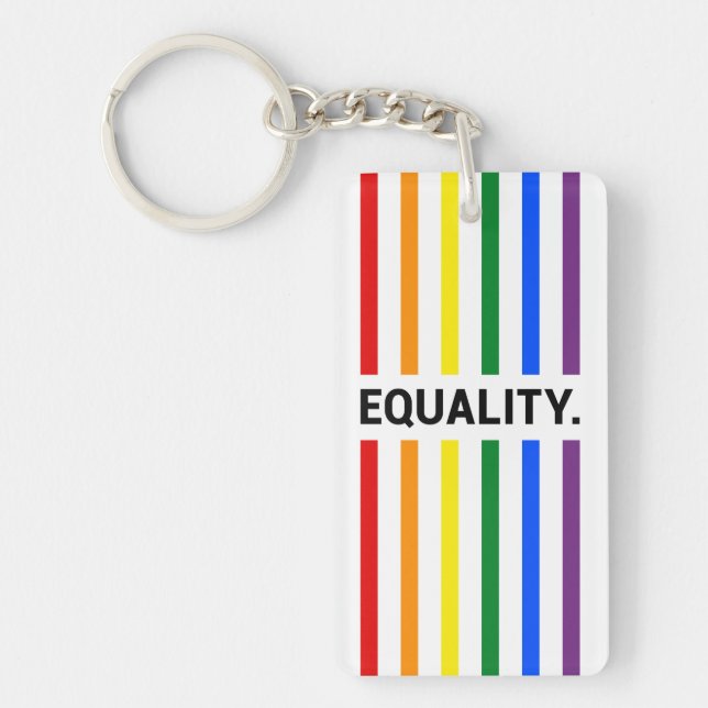 Equality Pride Rainbow Acrylic  Key Ring (Front)
