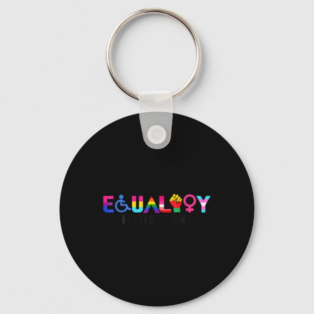 Equality Pride Rainbow Lgbtq Feminist Disability S Key Ring (Front)