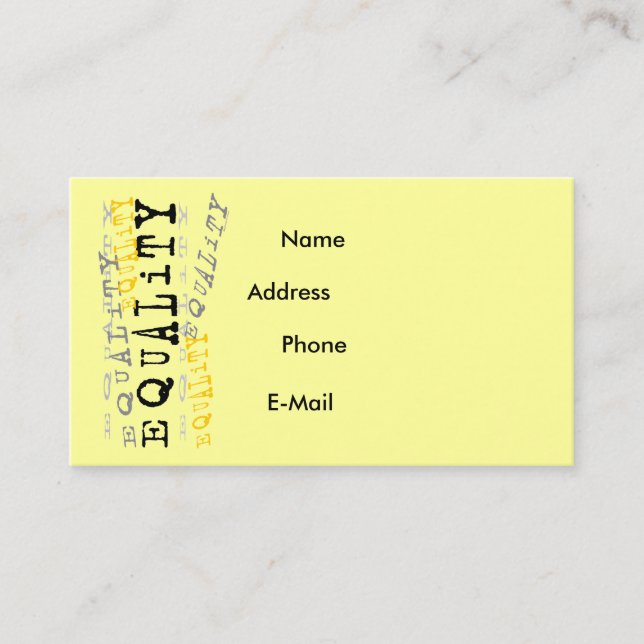 Equality Profile Card (Front)