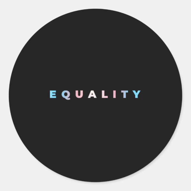 Equality Subtle Trans Pride Flag Transgender Right Classic Round Sticker (Front)
