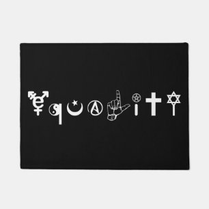 Equality Symbols Dark Door Mat