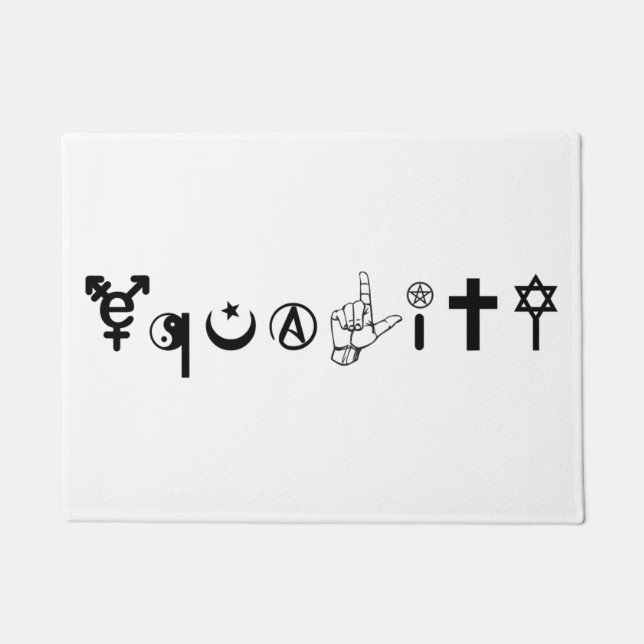 Equality Symbols Light Door Mat (Front)