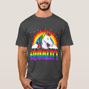 Equality Unicorn Rainbow Flag  LGBQ Gay Pride T-Shirt