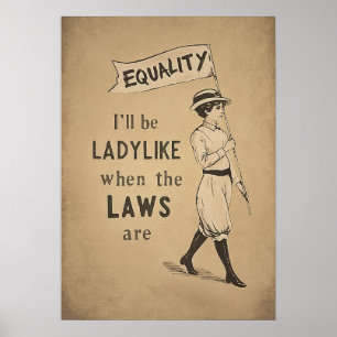 Equality Vintage Poster Suffragette Feminism