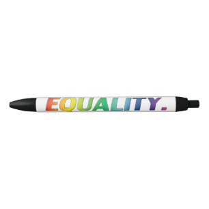 "equality" white pride lgbtq rainbow colours - black ink pen