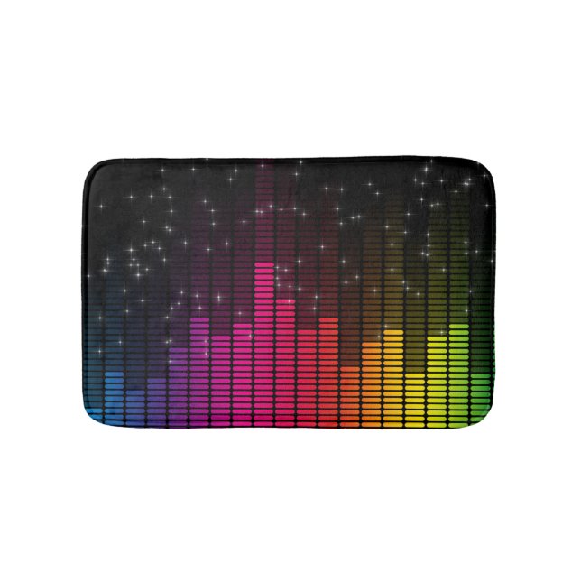 Equalizer Disco Lights Music Volume Bath Mat (Front)