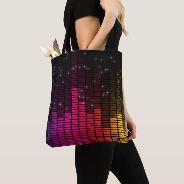 Equalizer Disco Lights Music Volume Crossbody Bag (Close Up)