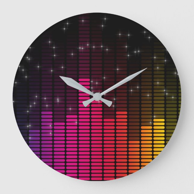 Equalizer Disco Lights Music Volume Large Clock (Front)