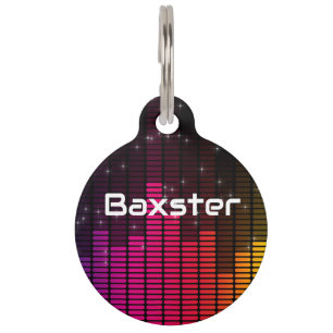 Equalizer Disco Lights Music Volume Personalised Pet Tag