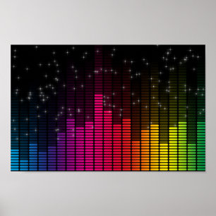 Equalizer Disco Lights Music Volume Poster