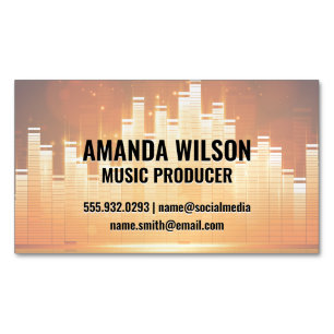 Equalizer Light Background Magnetic Business Card