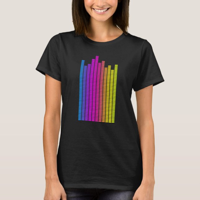 Equalizer Rainbow Music  Sound Engineer Audio Patt T-Shirt (Front)