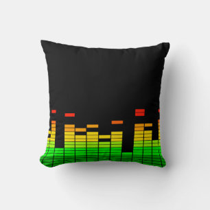 Equalizer Vibes from the Beat of DJ Music Black Cushion