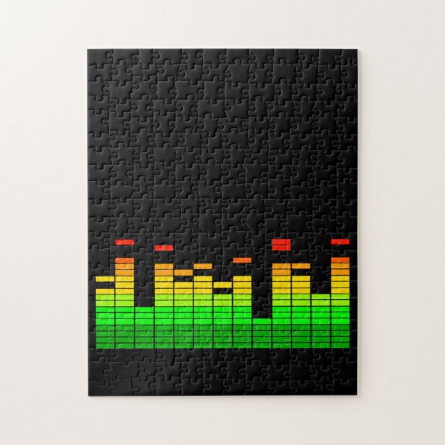 Equalizer Vibes from the Beat of DJ Music Black Jigsaw Puzzle (Vertical)