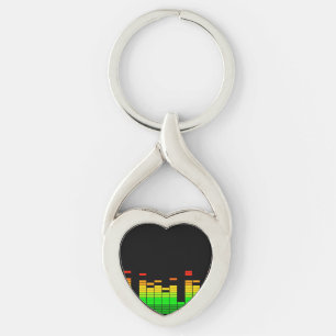 Equalizer Vibes from the Beat of DJ Music Black Key Ring