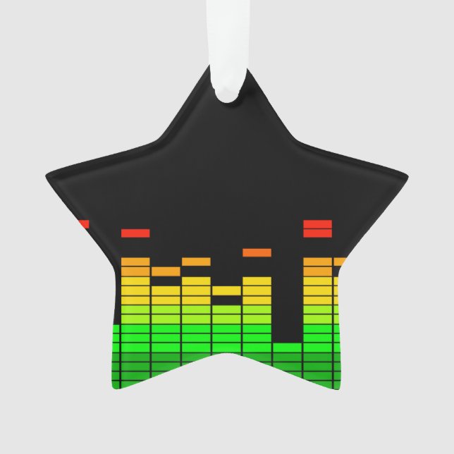 Equalizer Vibes from the Beat of DJ Music Black Ornament (Front)