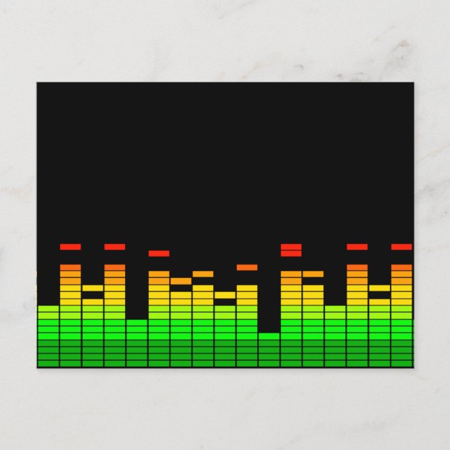 Equalizer Vibes from the Beat of DJ Music Black Postcard (Front)