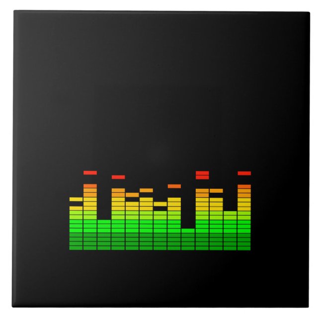Equalizer Vibes from the Beat of DJ Music decor Ceramic Tile (Front)