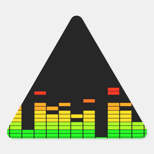 Equalizer Vibes from the Beat of DJ Music decor Triangle Sticker (Front)