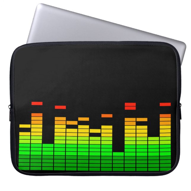 Equalizer Vibes from the Beat of DJ Music Laptop Sleeve (Front)