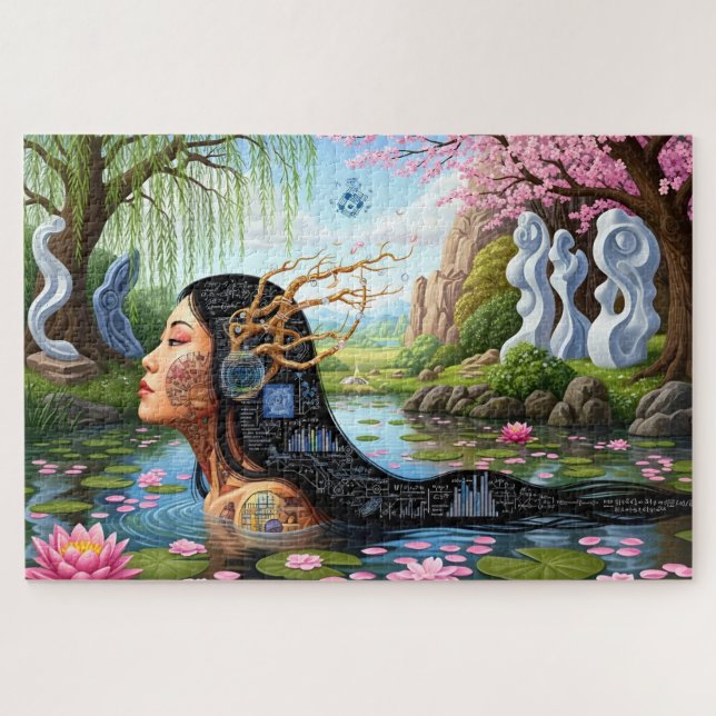 "Equations in Bloom" – A Digital Portrait Jigsaw Puzzle (Horizontal)