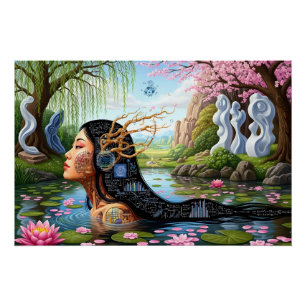 "Equations in Bloom" – A Digital Portrait Poster