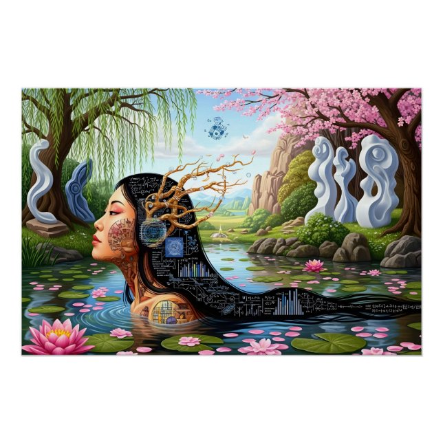 "Equations in Bloom" – A Digital Portrait Poster (Front)
