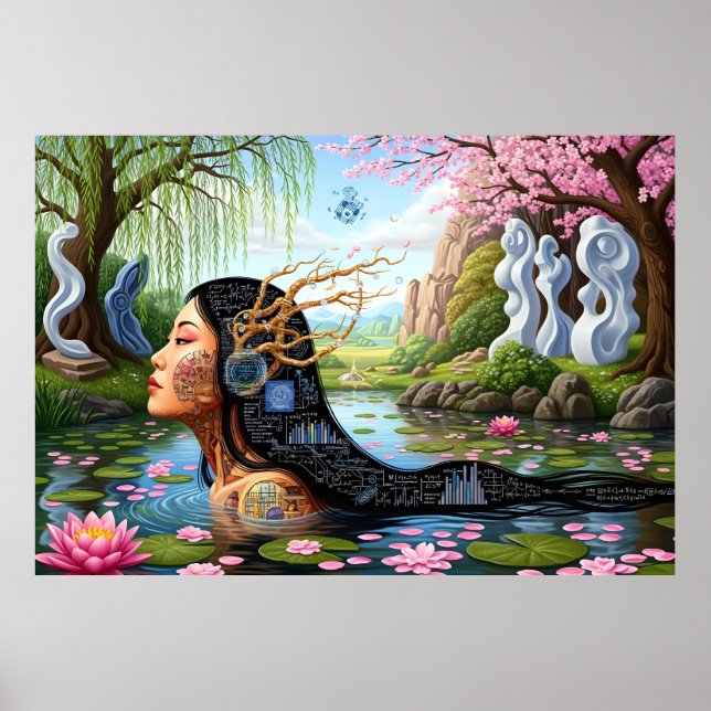 "Equations in Bloom" – A Digital Portrait Poster (Front)
