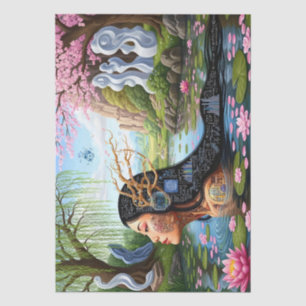 "Equations in Bloom" – A Digital Portrait Tissue Paper