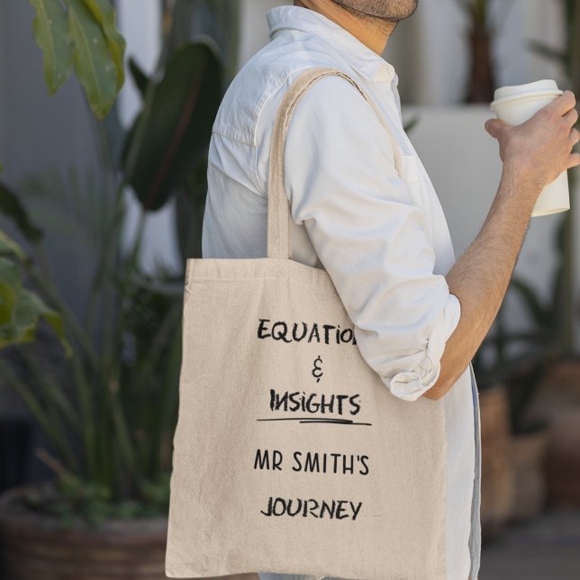 Equations & Insights Personalized Math Teacher Tote Bag (Shop now and carry your dedication with style and flair!)