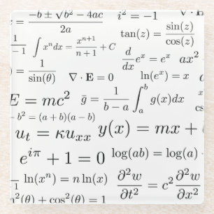 Equations of Math and Science Glass Coaster