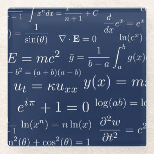 Equations of Math and Science Glass Coaster